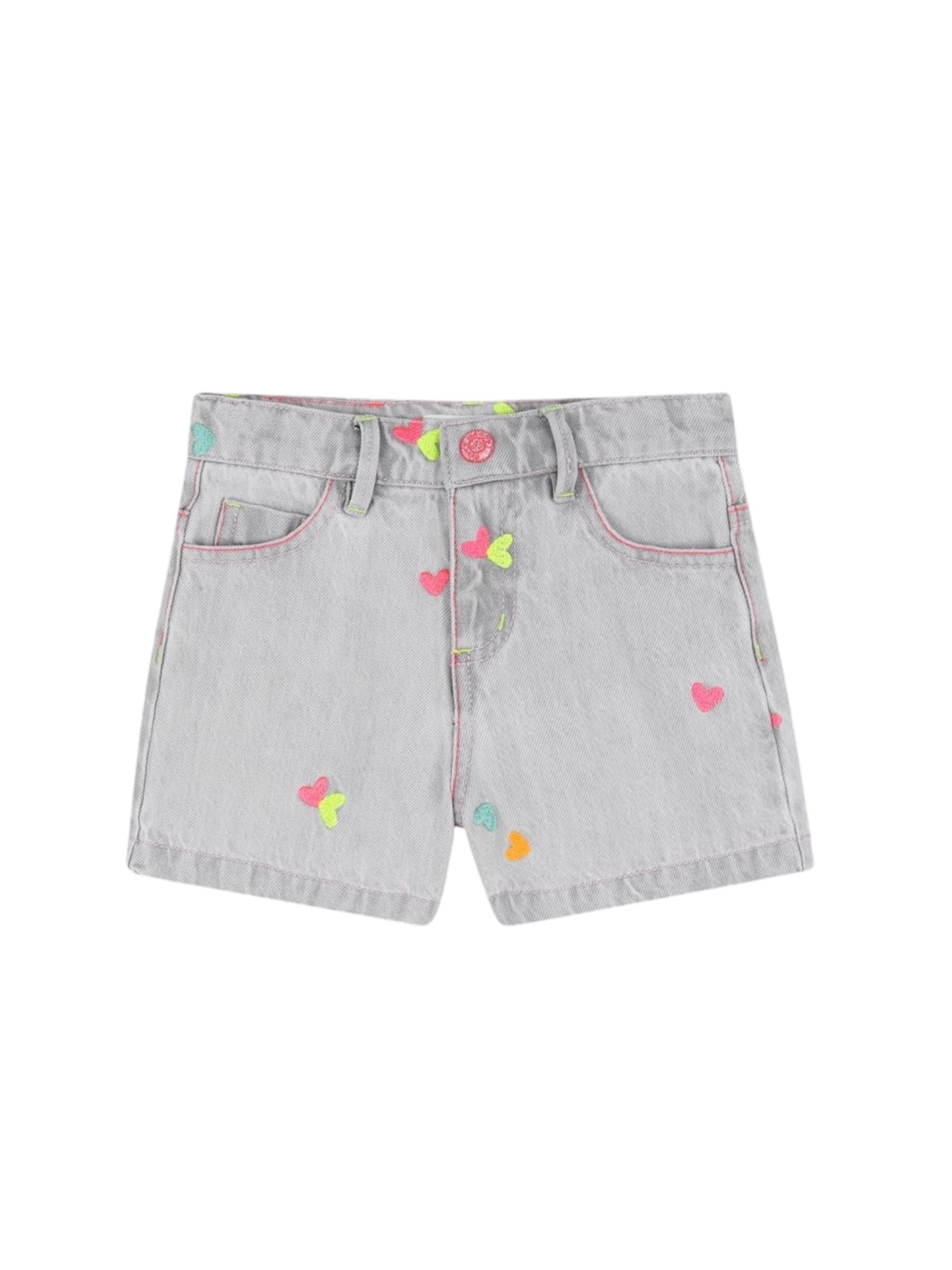 Pantaloncino di jeans grigio con dettagli cuori Billieblush