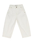 Pantalone cinque tasche bianco con dettagli logo Manuel Ritz
