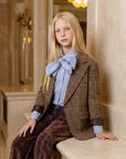 Giacca oversize marrone a fantasia con dettagli logo Lulu
