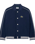 Giubbino collage blu con patch logo Lacoste