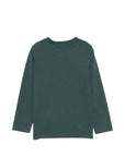 T-shirt verde manica lunga con dettagli logo Billieblush frontali