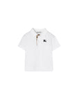 Polo bianca con dettagli logo Burberry