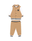 Completo tre pezzi marrone con dettagli logo Boss