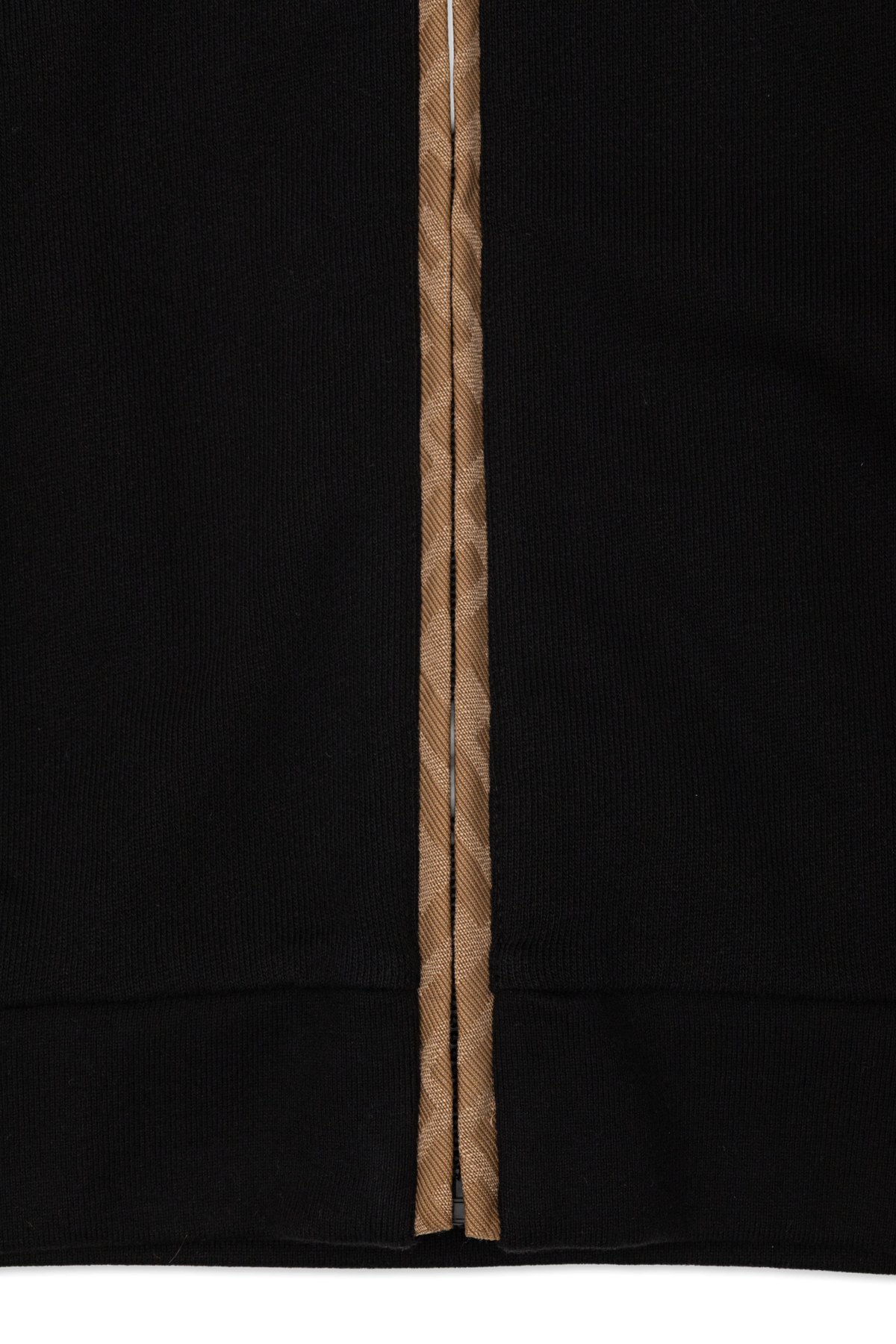 Felpa nera con cappuccio a contrasto beige con logo FF Fendi