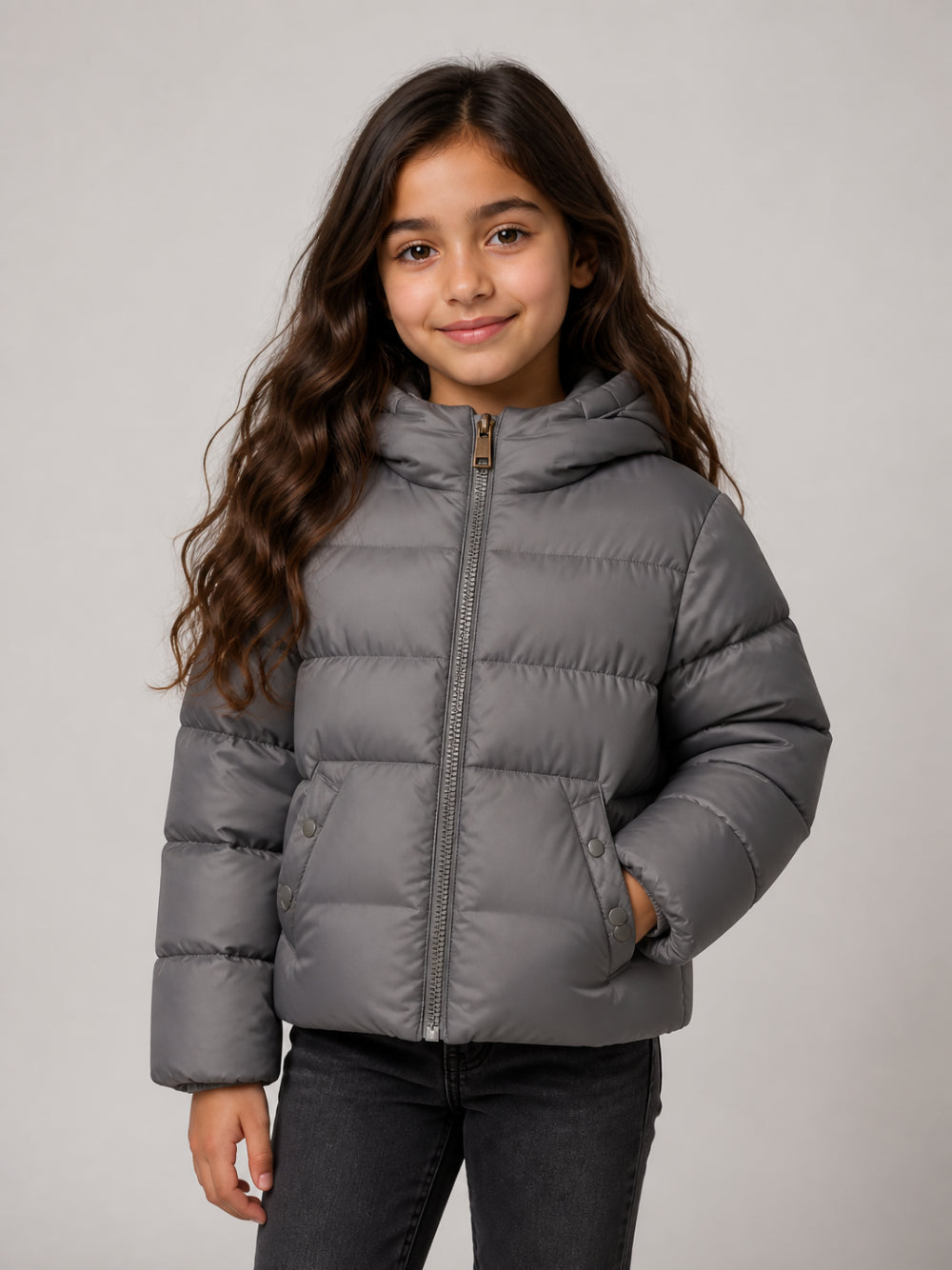 Giubbino Xhante grigio con dettaglio patch Moncler
