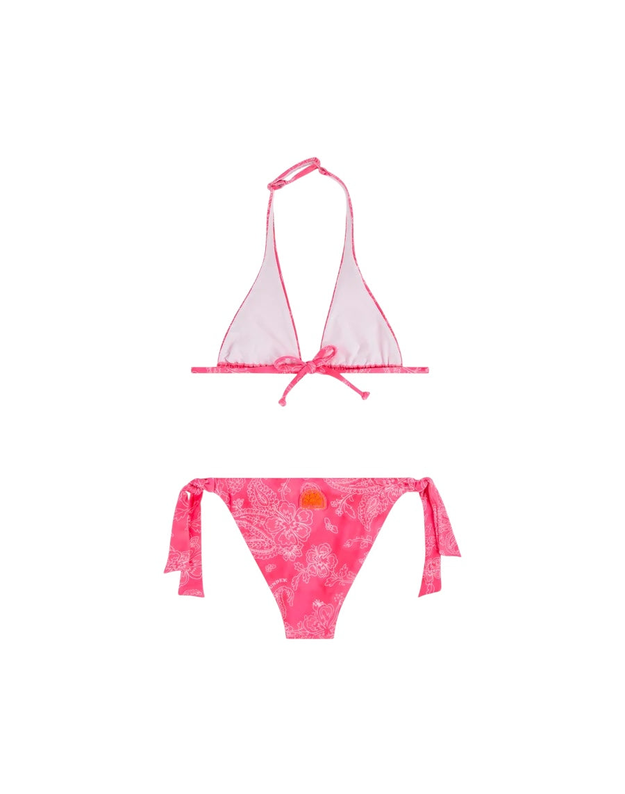 Costume bikini fuxia con dettagli Sundek