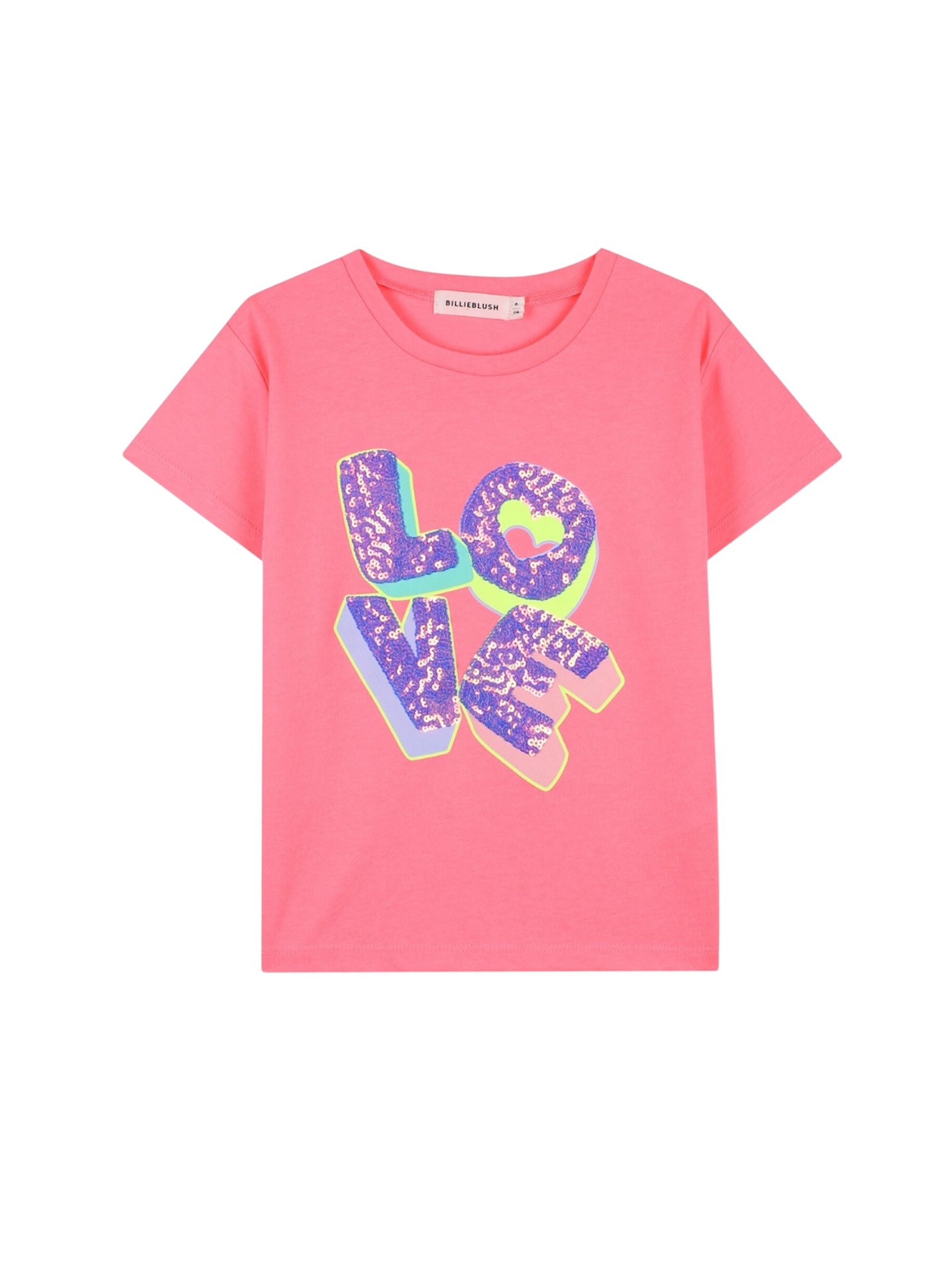 T-shirt fuxia con dettagli paillettes Billieblush