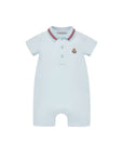 Pagliaccetto azzurro con patch logo Moncler