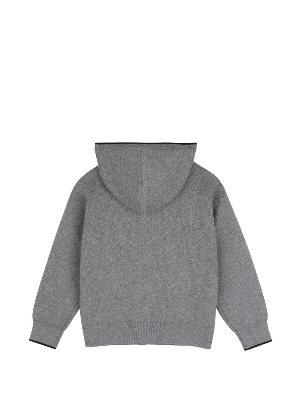 Maglione grigio con zip e cappuccio con logo Chloé cucito a contrasto