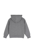 Maglione grigio con zip e cappuccio con logo Chloé cucito a contrasto