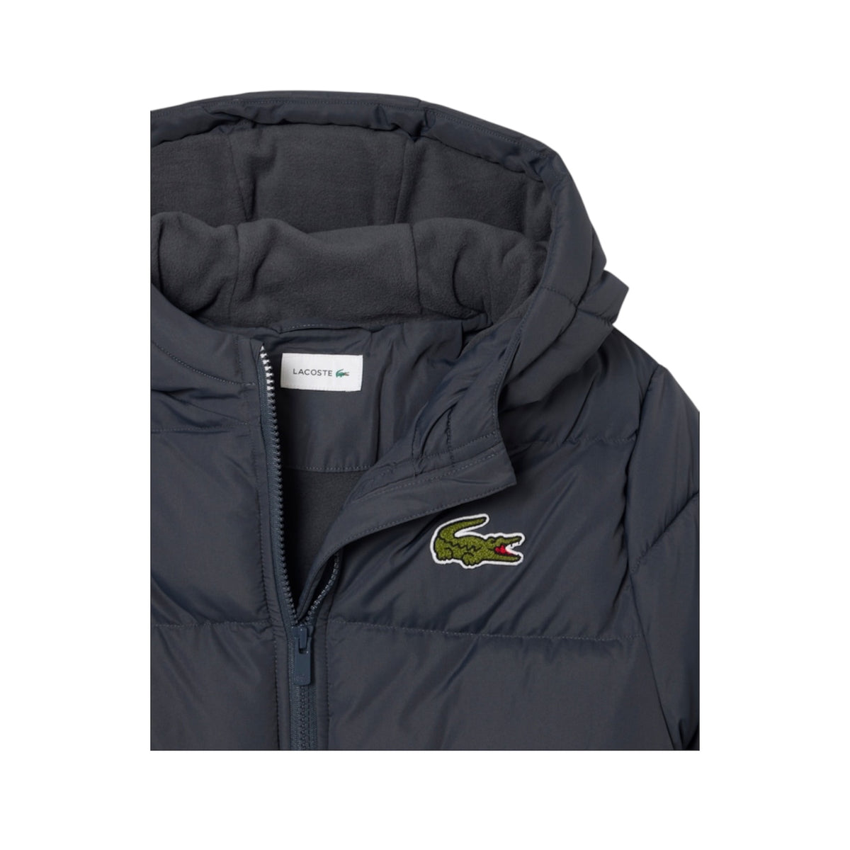 Giubbino grigio con patch logo Lacoste