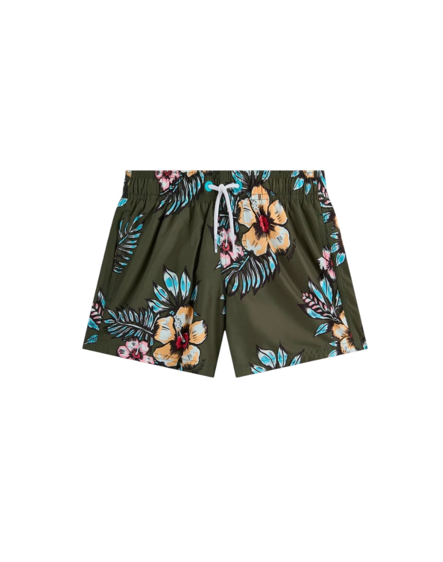 Costume verde con stampa floreale Sundek