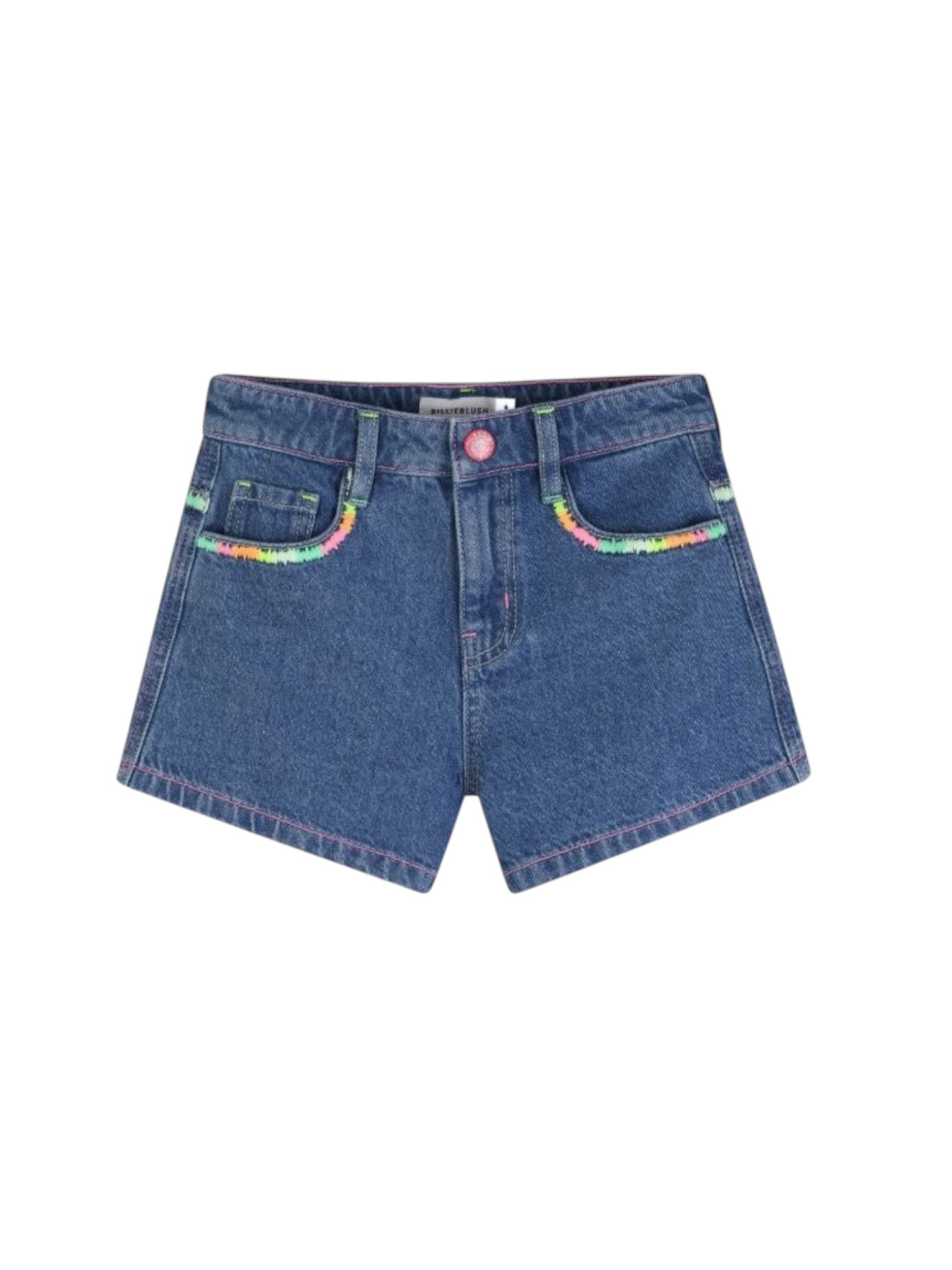 Pantaloncino di jeans blu con dettagli cuciti Billieblush