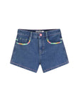 Pantaloncino di jeans blu con dettagli cuciti Billieblush