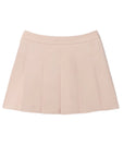 Gonna beige con plisse e logo Lacoste cucito frontale