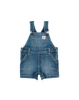 Salopette blu di jeans con patch logo Timberland