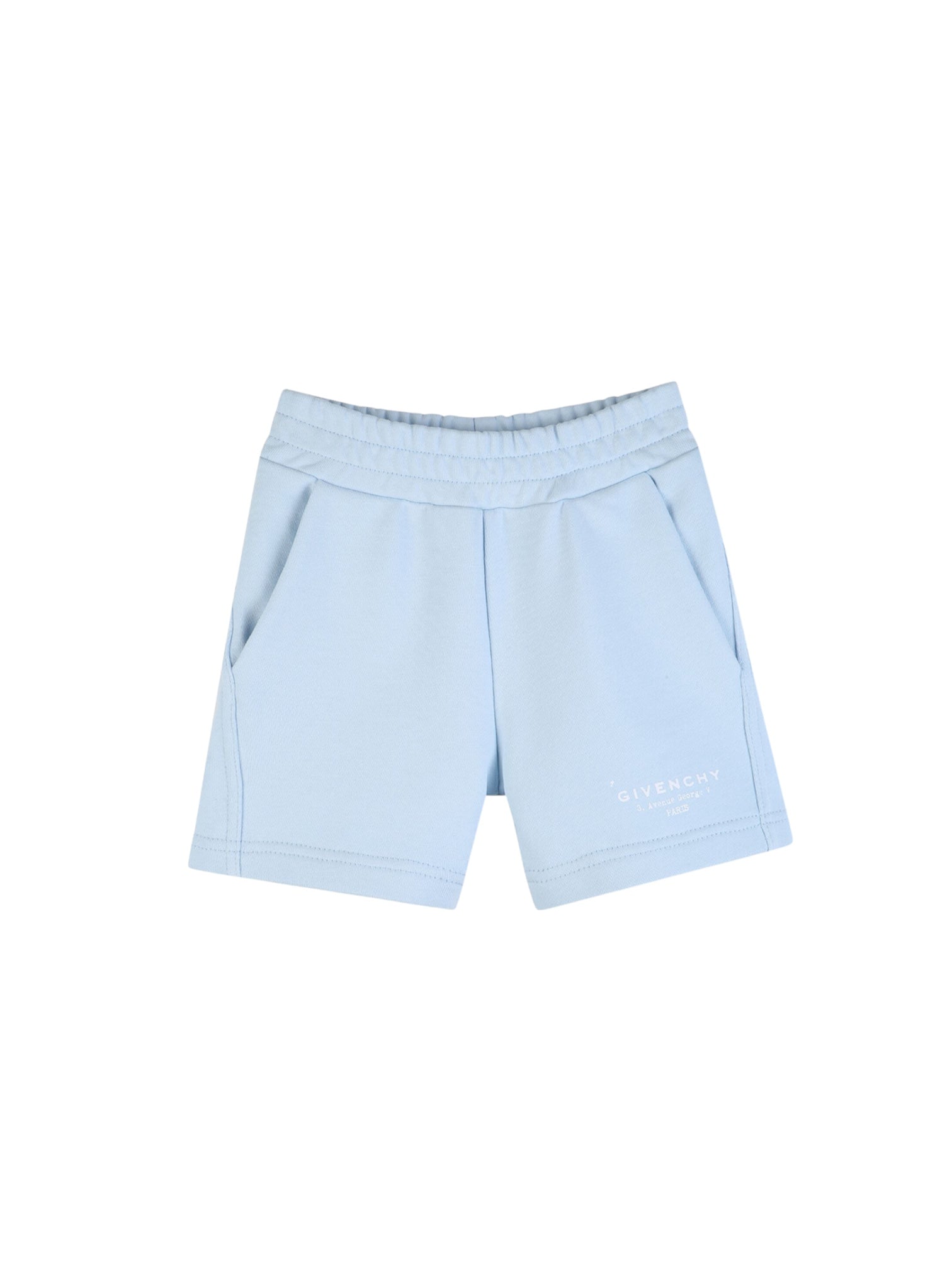 Bermuda azzurro con stampa logo Givenchy