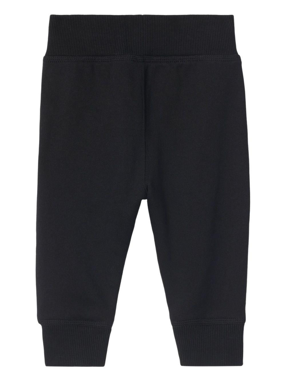 Pantalone baby nero con dettagli check Burberry