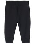 Pantalone baby nero con dettagli check Burberry