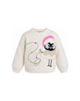 Maglione bianco con pinguino e paillettes Billieblush