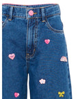 Jeans blu con dettagli applicati Billieblush frontali