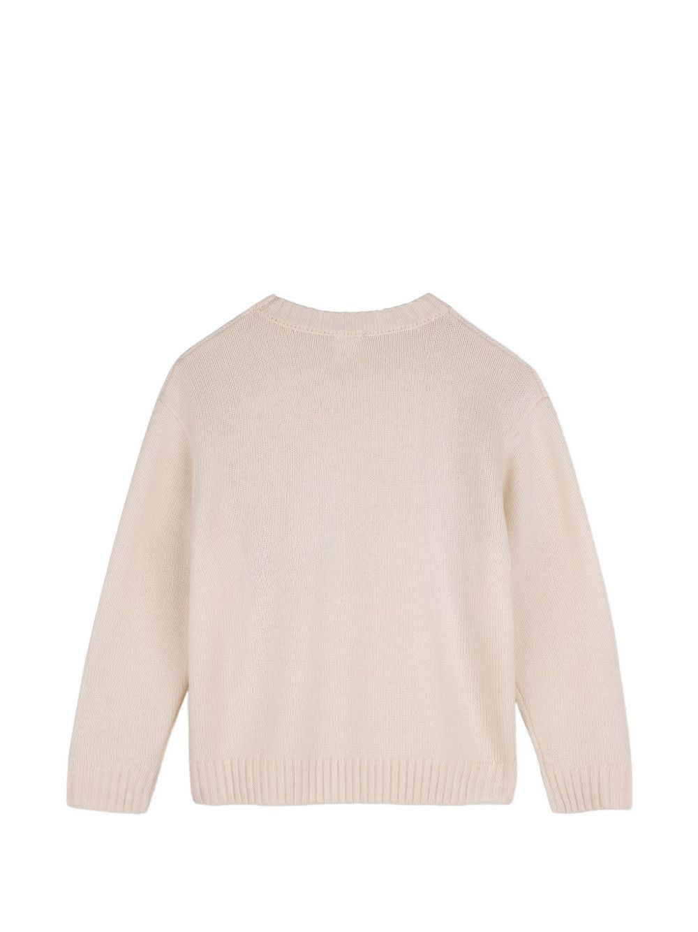 Maglione in misto lana panna con logo Givenchy cucito frontale