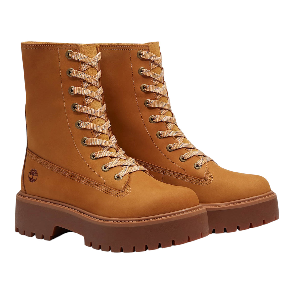 Stivali beige platform con risvolto Timberland
