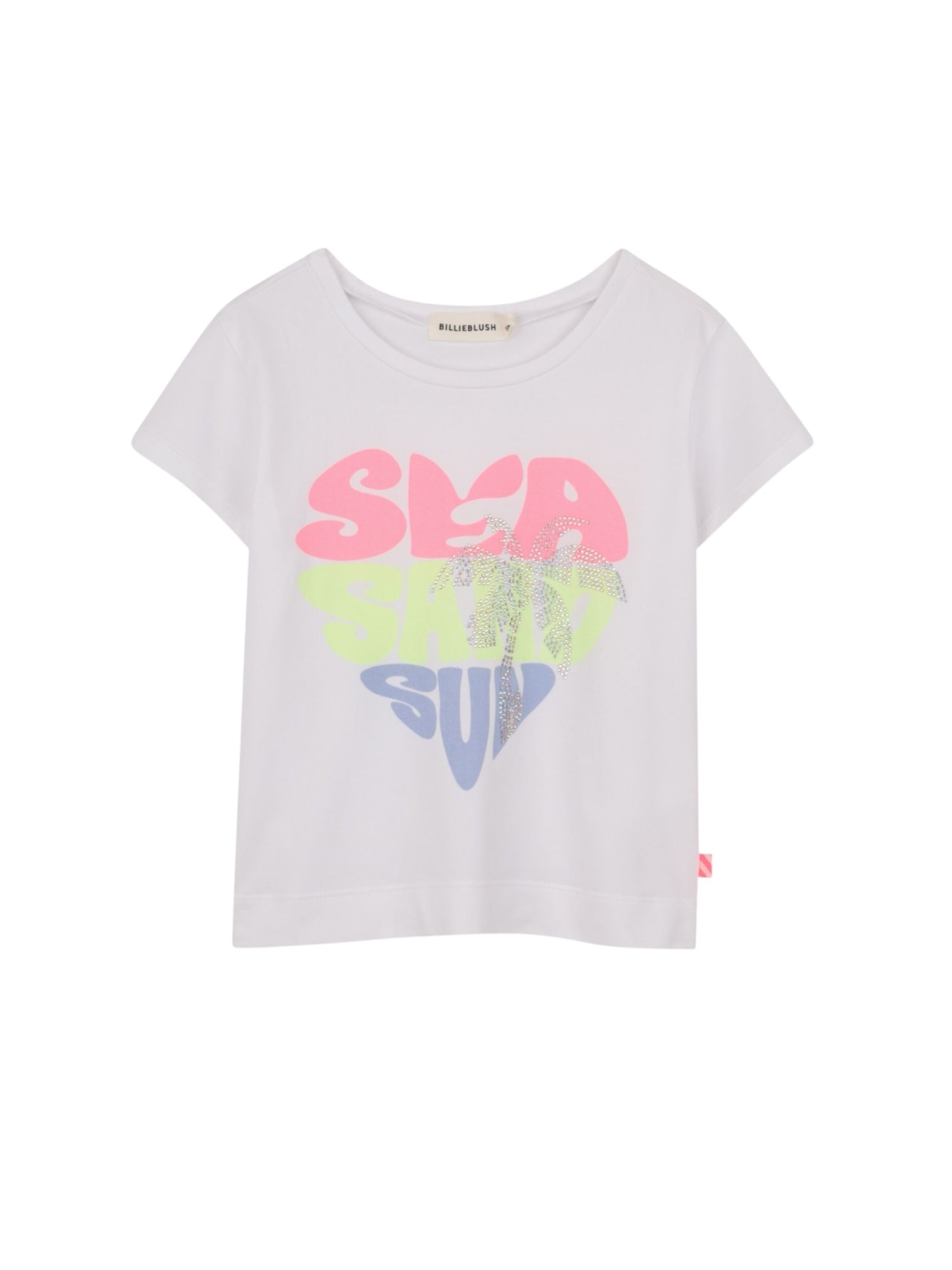 T-shirt cropped bianca con dettaglio stampato Billieblush