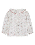 Camicia bianca con fantasia rosa e dettagli Paz Rodriguez