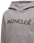Felpa grigia con stampa logo Moncler a contrasto frontale