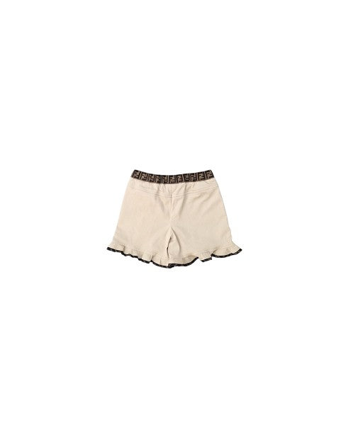 Pantaloncino beige con ruches logate Fendi