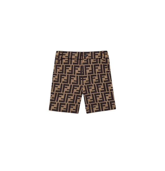 Bermuda marrone con logo FF Fendi
