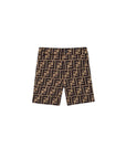 Bermuda marrone con logo FF Fendi