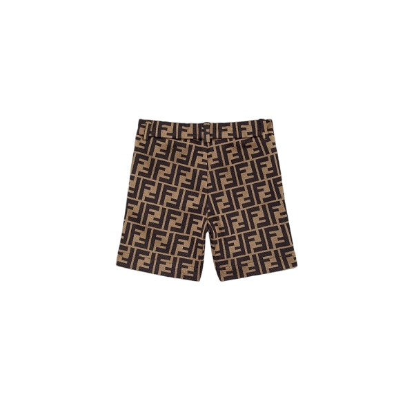 Bermuda marrone con logo FF Fendi