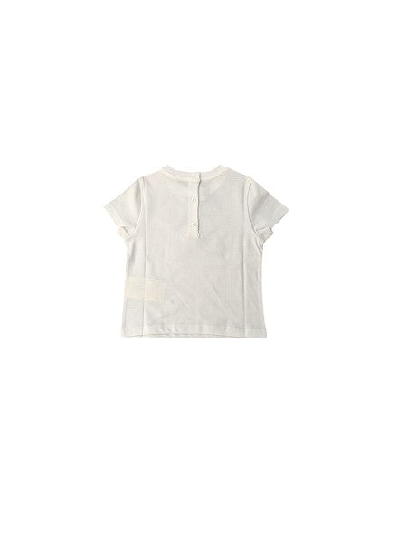 T-shirt bianca con dettaglio logo Fendi