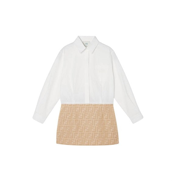 Abito beige con dettagli FF Fendi