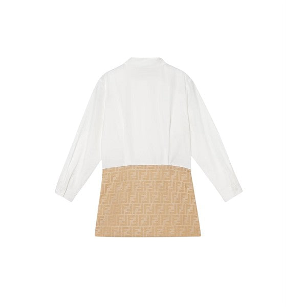 Abito beige con dettagli FF Fendi