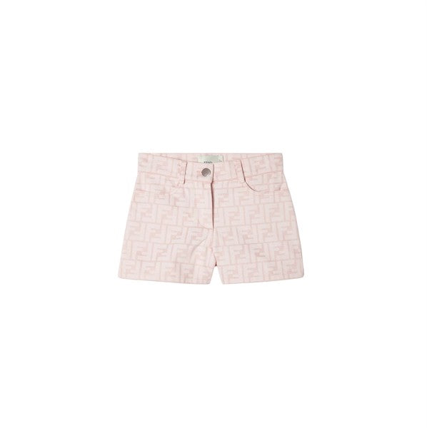 Pantaloncino rosa con stampa FF Fendi