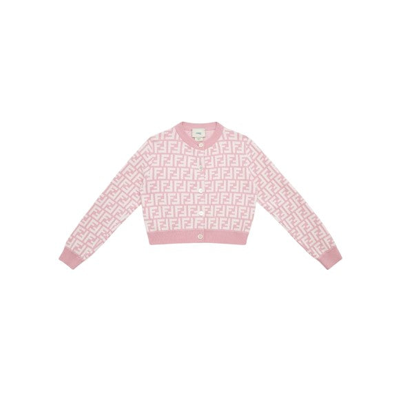 Carigan rosa con dettagli FF Fendi