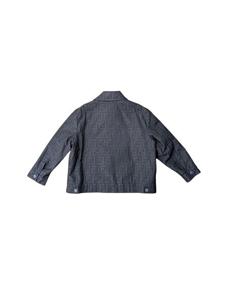 Giacca blu con logo a intarsio FF Fendi