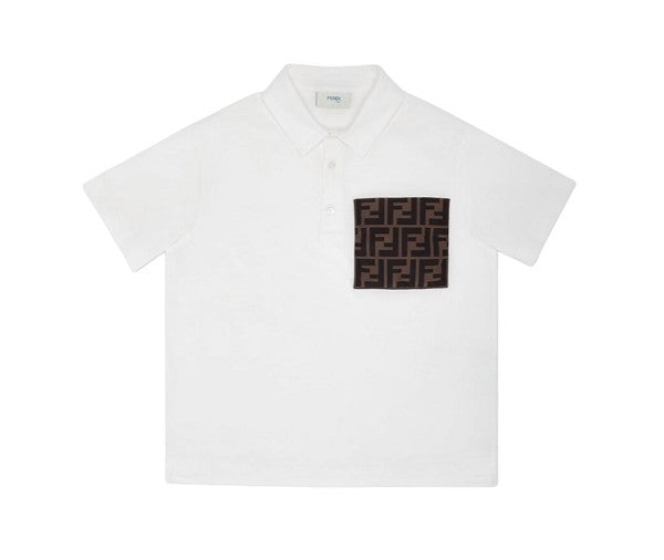 Polo bianca con taschino FF Fendi