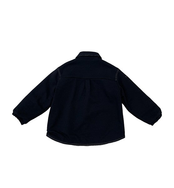 Giacca camicia reversibile nero e con stampa FF Fendi
