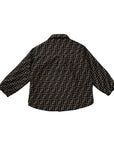 Giacca camicia reversibile nero e con stampa FF Fendi