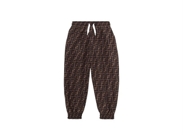 Pantalone reversibile nero e con stampa FF Fendi