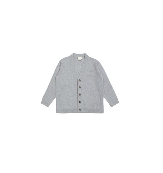 Cardigan grigio con dettagli logo Fendi