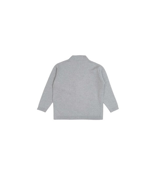Cardigan grigio con dettagli logo Fendi