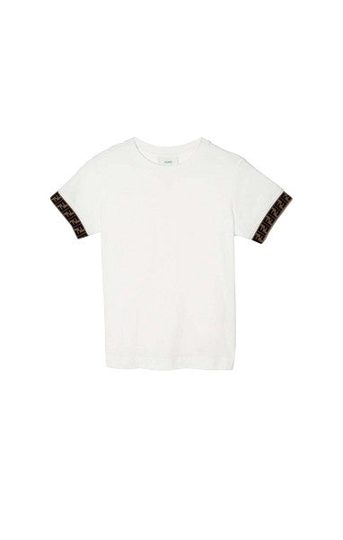 T-shirt bianca con dettagli FF Fendi