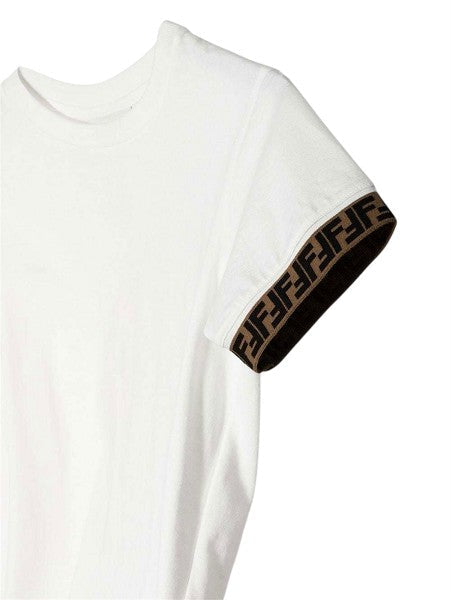 T-shirt bianca con dettagli FF Fendi