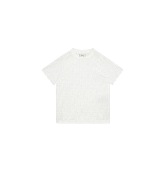 T-shirt bianca con dettagli FF logo Fendi