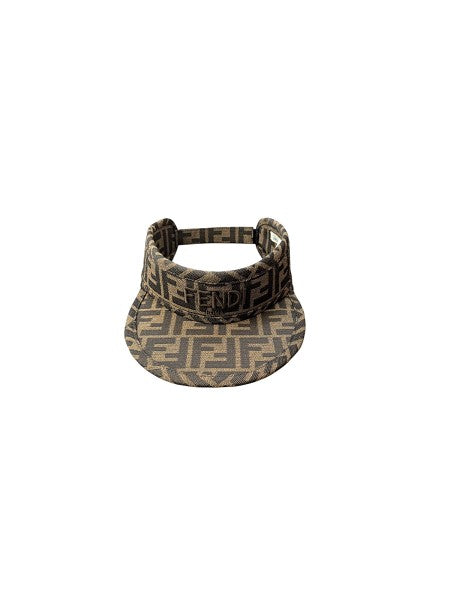 Visiera marrone con logo cucito Fendi
